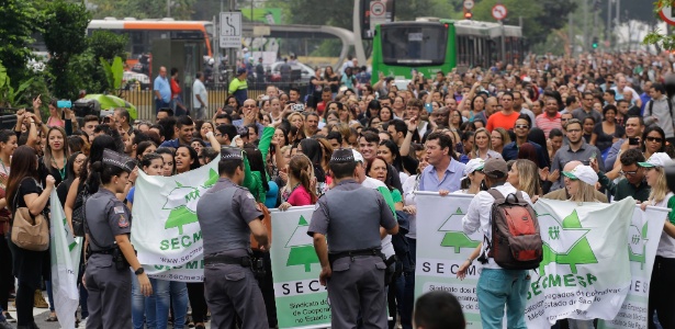Funcionários da Unimed Paulistana em manifestação em São Paulo no último dia 29 - Nelson Antoine/Frame/Estadão Conteúdo