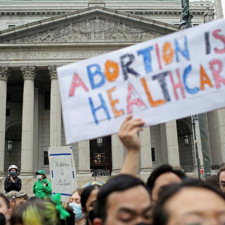 Protesto pró-aborto do lado de fora da Suprema Corte dos EUA - YANA PASKOVA/REUTERS