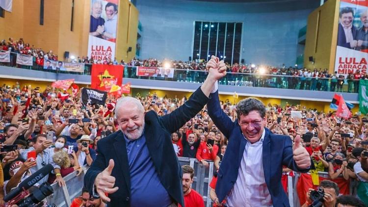 O ex-presidente Lula (PT) e o deputado federal Reginaldo Lopes (PT-MG) em evento de pré-campanha em Belo Horizonte - Ricardo Stuckert - Ricardo Stuckert