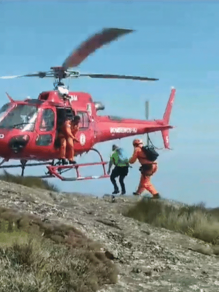Homem foi resgatado de helicóptero em trilha