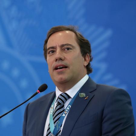 20.fev.2020 - Presidente da Caixa, Pedro Guimarães, durante lançamento do crédito imobiliário com taxa fixa - Marcos Corrêa/PR