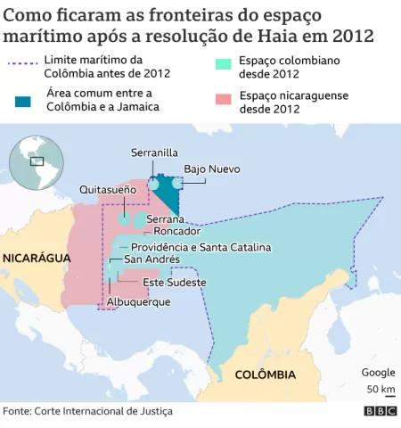 Como ficaram as fronteiras do espaço marítimo após a resolução de Haia em 2012 - BBC - BBC