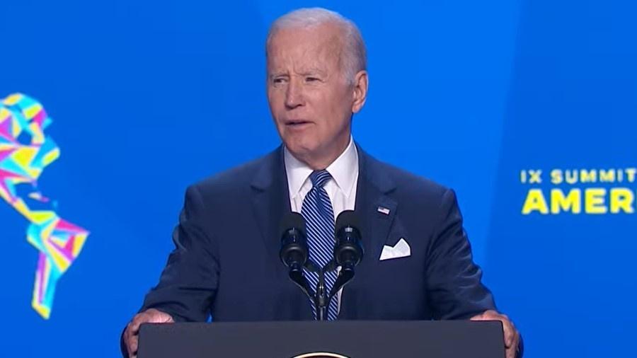 Presidente dos Estados Unidos, Joe Biden, durante a Cúpula das Américas - Reprodução
