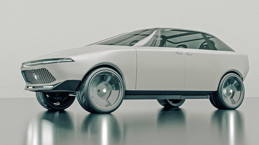 Renderização do possível visual do Project Titan (Apple Car) a partir de patentes registradas pela Apple