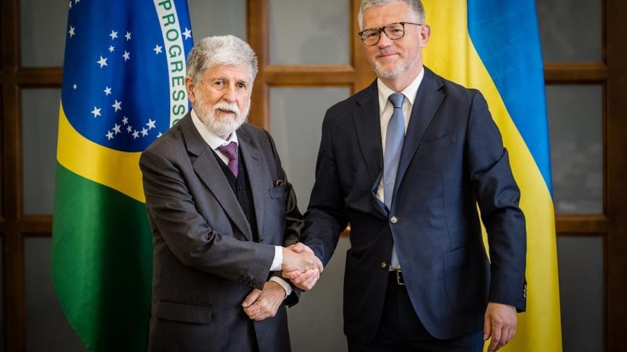 Celso Amorim e Andrij Melnyk, o atual vice-ministro de Relações Exteriores da Ucrânia 