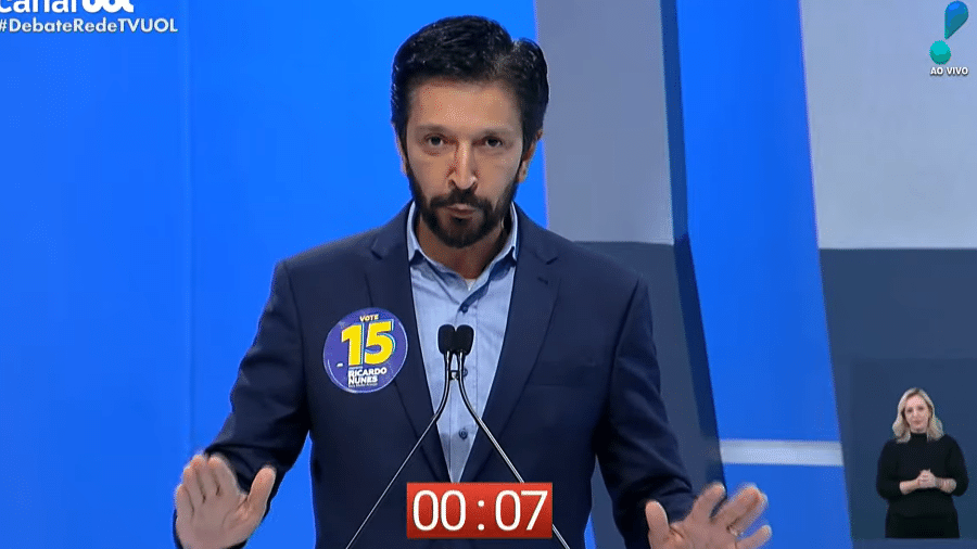 Ricardo Nunes em debate Rede TV/UOL - Reprodução/UOL