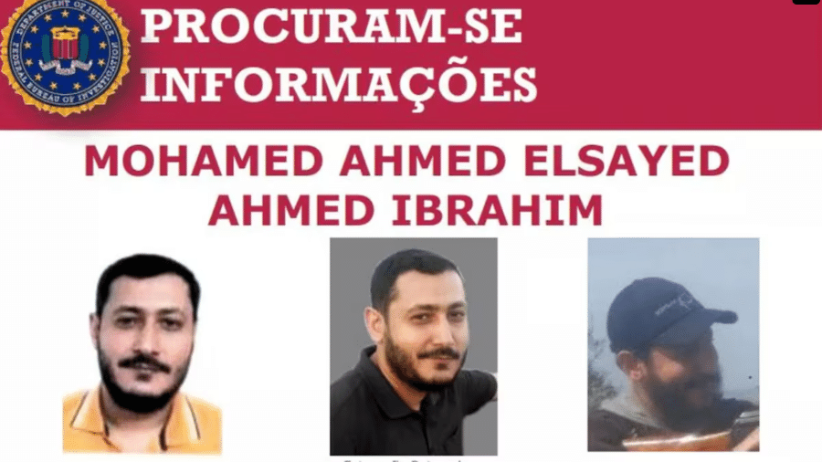 Cartaz do FBI, que em 2019 procurou o egípcio Mohamed Ibrahim por suspeita de envolvimento com grupo terrorista; agora ele é alvo de investigação pela Polícia Civil do Rio