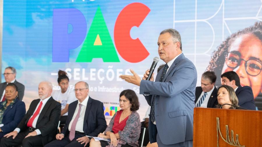 O ministro da Casa Civil, Rui Costa, discursa em evento do Novo PAC, em Brasília O ministro da Casa Civil, Rui Costa, discursa em evento do Novo PAC, em Brasília