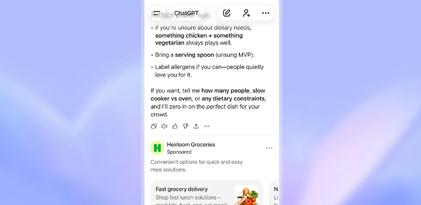 OpenAI começa a testar a exibição de publicidade no ChatGPT