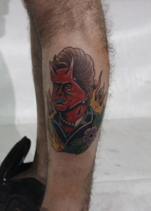Tatuagem de Dilma como um diabo foi desclassficada em evento em Poços de Caldas (MG) - Divulgação/Poços Tattoo Expo