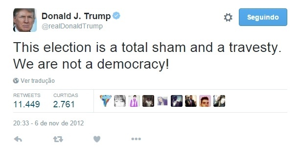 Reprodução/Twitter @realDonaldTrump Reprodução/Twitter @realDonaldTrump