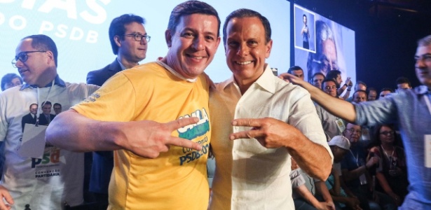 O prefeito de São Bernardo, Orlando Morando (PSDB), com João Doria