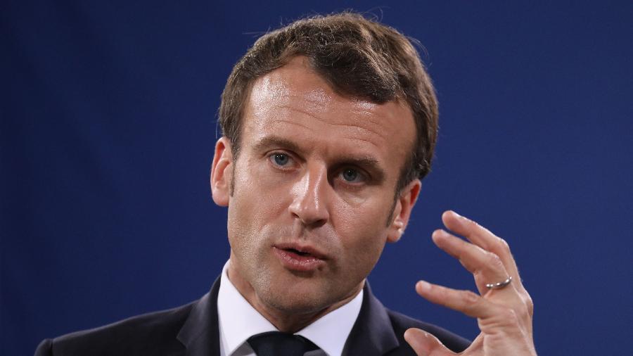 O presidente da França, Emmanuel Macron, enfrenta um teste crucial na eleição para o Parlamento Europeu - Ludovic Marin/AFP