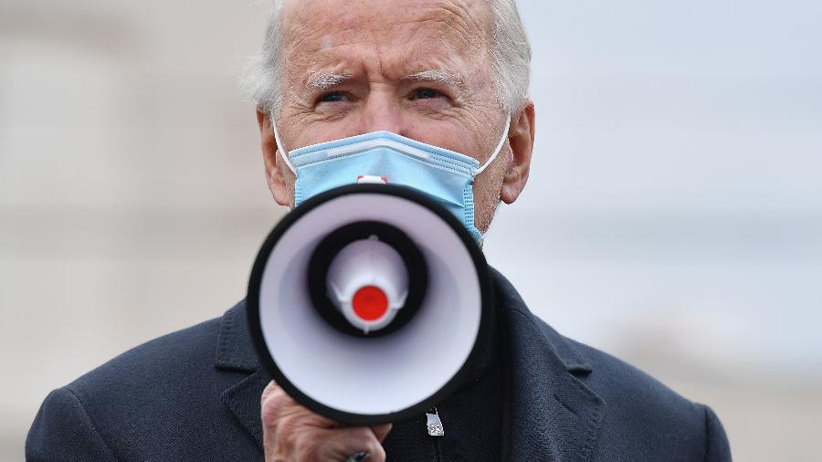 Joe Biden discursa em Scranton, na Pensilvânia - Angela Weiss / AFP