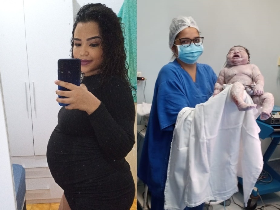 Bebê gigante: Jovem mostra fotos do nascimento da filha e choca a web