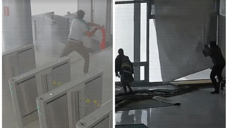 Imagens mostram in�cio da invas�o ao Pal�cio do Planalto - Reprodu��o/TV Globo - Reprodu��o/TV Globo