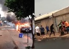 Homem queima carro de genro e é espancado; filha diz que eles tinham caso - Reprodução de vídeo
