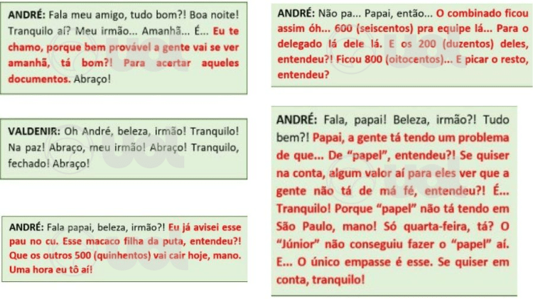 Troca de mensagens sobre pagamento de narcotraficante para policiais civis