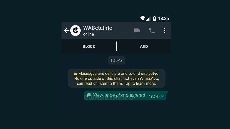 WhatsApp - mensagens autodestrutivas, que se apagam sozinhas após o destinatário visualizar - Reprodução/WaBetaInfo - Reprodução/WaBetaInfo