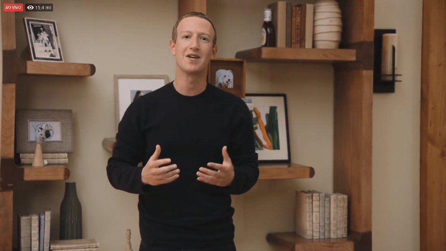 Mark Zuckerberg durante anúncio da mudança de nome de Facebook para Meta - Reprodução