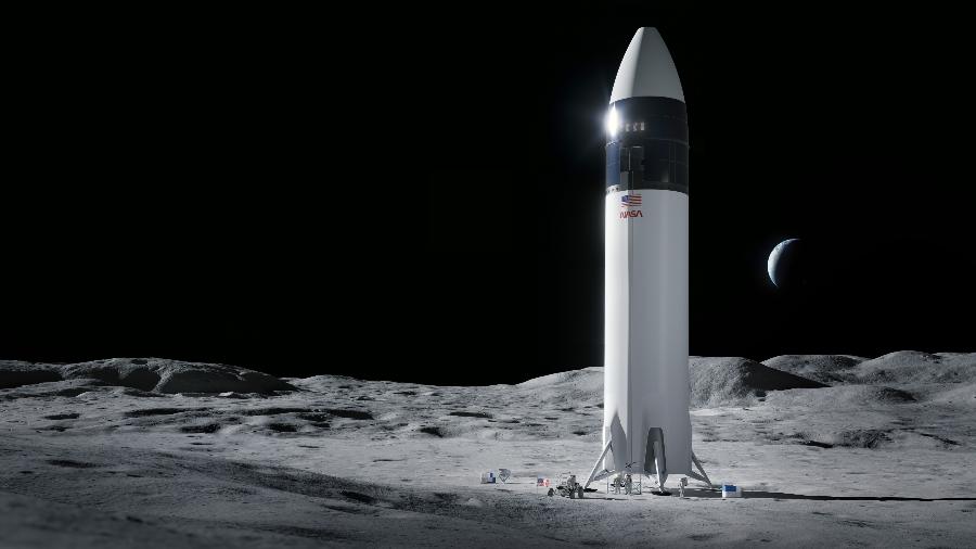 Starship, da empresa SpaceX, deve levar astronautas à Lua pela primeira vez desde 1972 - Nasa