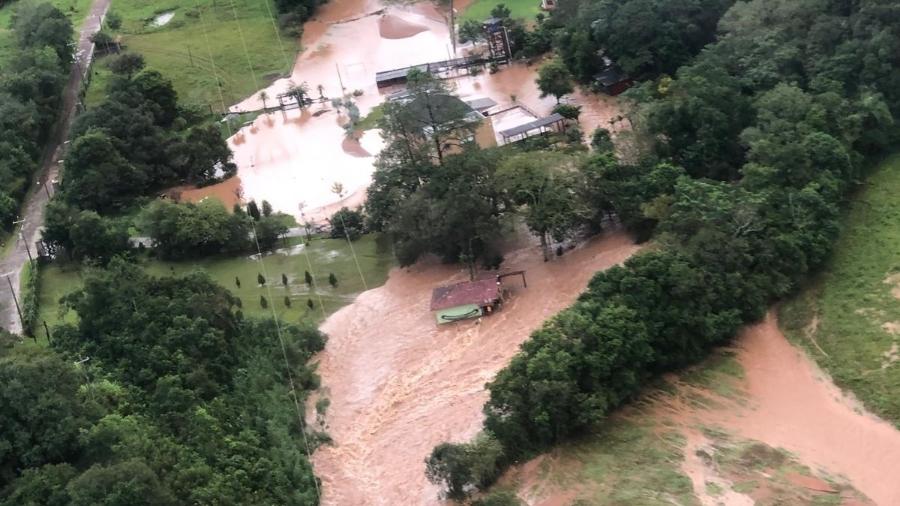 FAB faz voos pela área afetadas pelas chuvas no Rio Grande do Sul - Divulgação/Força Aérea Brasileira