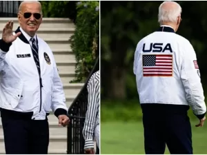 Biden entra no clima de Olimpíadas e veste jaqueta da delegação americana