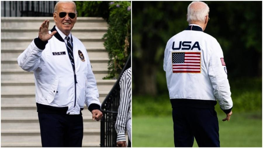 Joe Biden veste jaqueta da delegação americana nas Olimpíadas de Paris