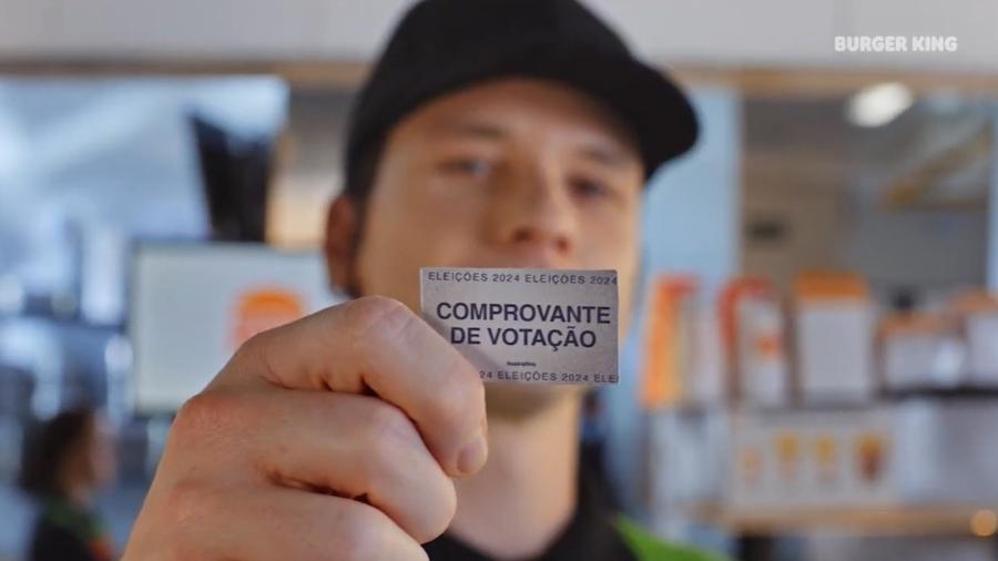 Quem exibir o comprovante de votação em uma das lojas, ganhará um acompanhamento - Reprodução