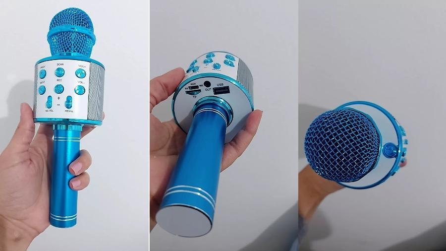 Microfone infantil Bluetooth tem função de gravar e remixar 