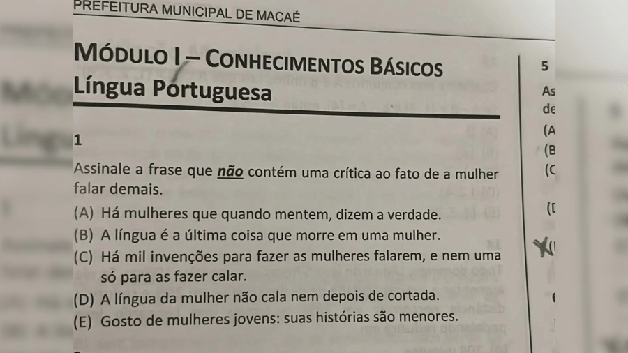 Questão 1  - Reprodução / Redes Sociais