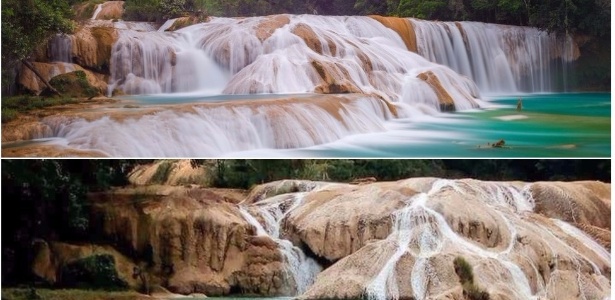 A principal cachoeira de Água Azul ficou sem água em questão de horas - Alfonso García