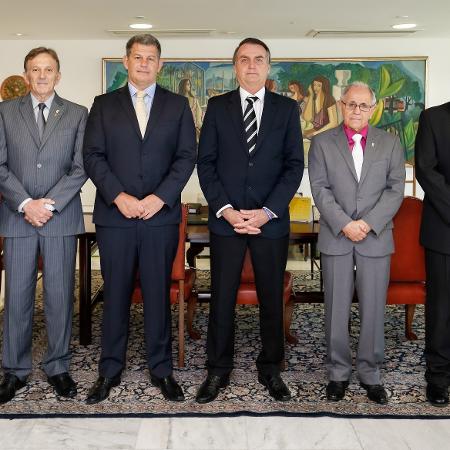  General Floriano Peixoto, Gustavo Bebianno, presidente Jair Bolsonaro e o general Maynard  Santa Rosa - Alan Santos/PR