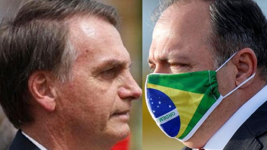 O presidente Jair Bolsonaro e o interventor militar na Saúde, Eduardo Pazuello: eles assumiram o risco de matar por ação e omissão - Fernando Frazão/Agência Brasil; Reprodução