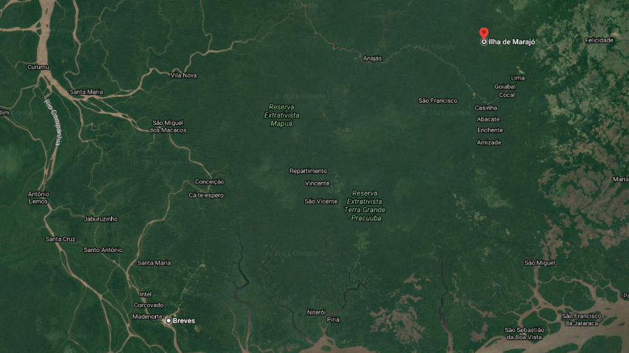Moradores de Breves, no Pará, relataram tremor na tarde de hoje; abalo foi sentido também em municípios vizinhos - Reprodução/Google