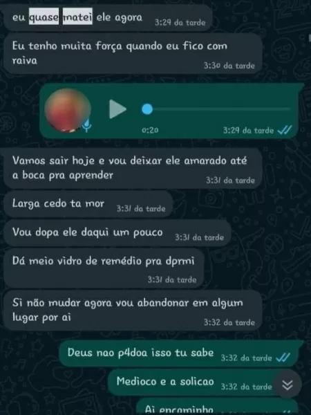 Mãe revela ao namorado que vai dopar o filho - Divulgação/Polícia Civil-RS - Divulgação/Polícia Civil-RS