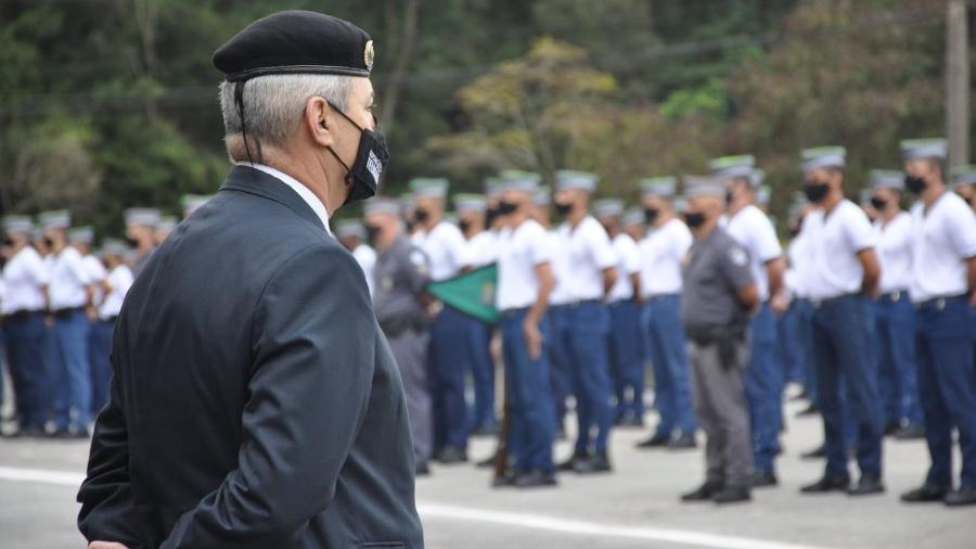 O deputado estadual e policial militar Coronel Telhada (PP-SP), em visita a um batalhão da PM-SP - Reprodução/Facebook