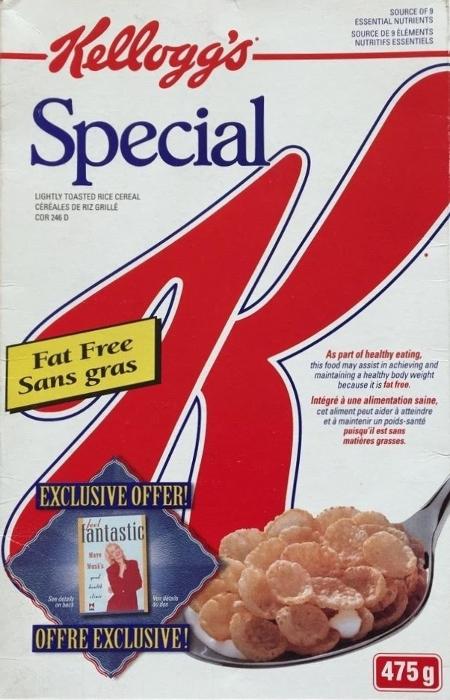 Kellogg's cereal that contained the ad for Maye Musk's book - Reproduction - Reproduction
