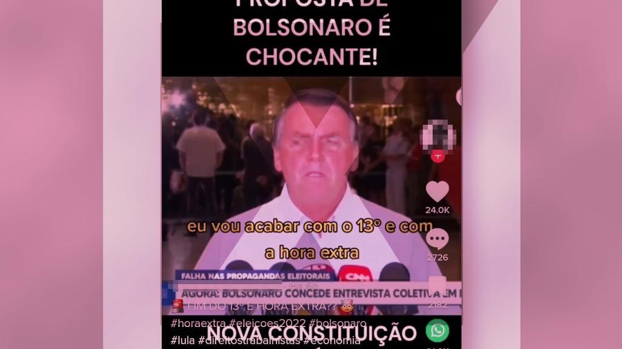 Bolsonaro não disse que vai acabar com 13º e hora extra, ao contrário do que afirma vídeo - Projeto Comprova