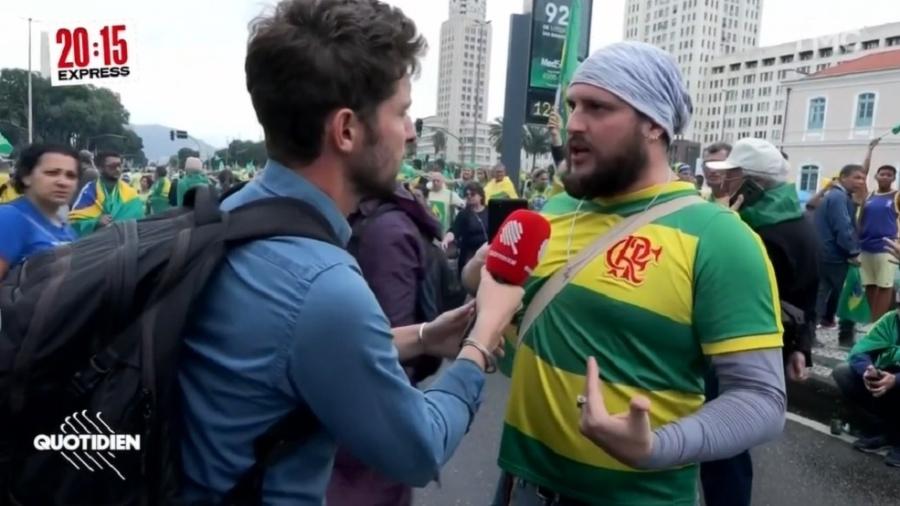 Repórter acompanhou manifestações golpistas após o segundo turno no Rio de Janeiro - Reprodução