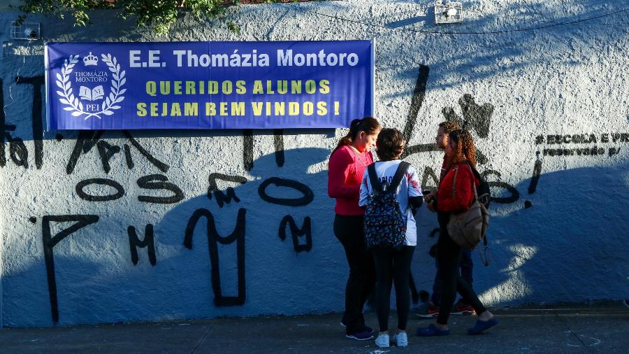 Escola Thomazia Montoro, que sofreu ataque, retomou as aulas na segunda-feira (10) - Tomzé Fonseca/Futura Press/Estadão Conteúdo