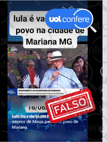 3.jul.2025 - Vaias do público eram para prefeito de Mariana (MG), e não para Lula 3.jul.2025 - Vaias do público eram para prefeito de Mariana (MG), e não para Lula
