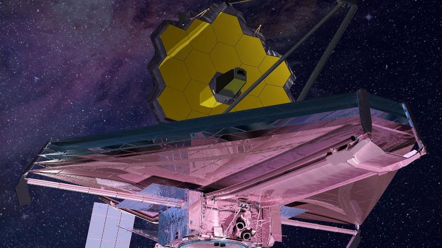 Concepção artística do telescópio espacial James Webb - Northrop Grumman