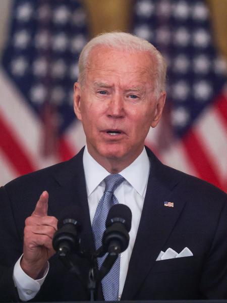 O presidente dos Estados Unidos, Joe Biden, em pronunciamento na Casa Branca, em Washington (DC) - Leah Millis/Reuters