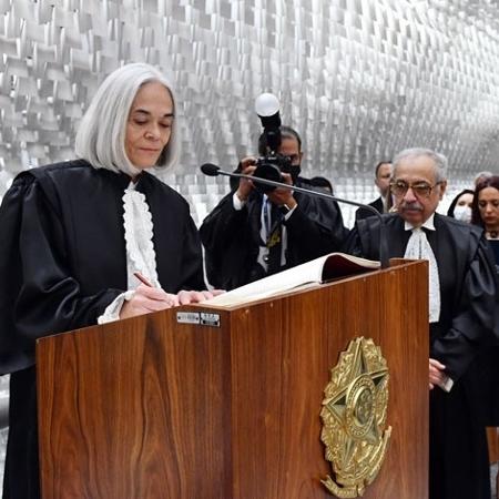 A ministra Maria Thereza de Assis Moura em sua posse como presidente do STJ  - Gustavo Lima/STJ