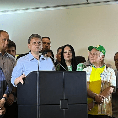 30.out.22 - Tarcísio faz discurso após vitória na eleição para o governo de São Paulo - Stella Borges/UOL