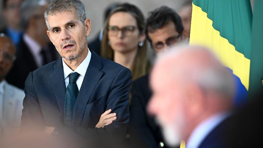 Presidente Lula e Sidônio Palmeira durante coletiva Presidente Lula e Sidônio Palmeira durante coletiva