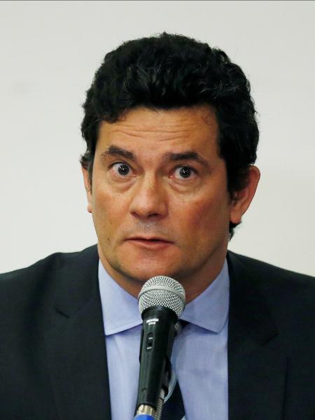 24.abril.2020 - Sergio Moro durante entrevista coletiva em que comunicou pedido de demissão do Ministério da Justiça - Ueslei Marcelino/Reuters