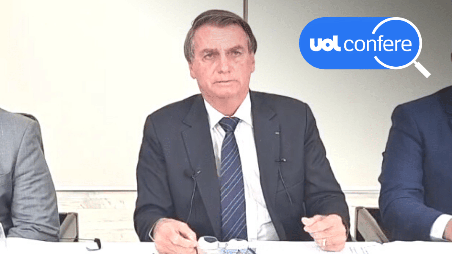 13.jan.2021 - O presidente Jair Bolsonaro (PL) durante live nas redes sociais - Arte/UOL sobre Reprodução/YouTube Jair Bolsonaro