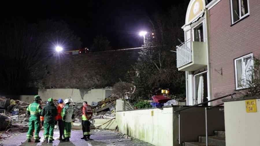 11.dez.2022 - Explosão em prédio na ilha britânica de Jersey deixa ao menos cinco mortos - AFP PHOTO / GOVERNMENT OF JERSEY